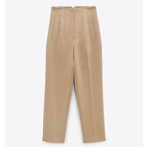 Zara high waisted pants taupe